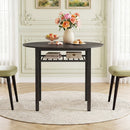 40" Round Dining Table with Storage Shelf for 4 People