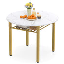 40" Round Dining Table with Storage Shelf for 4 People