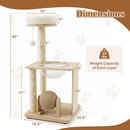 40" Solid Wood Cat Tree with Space Capsule & Sisal Posts