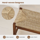 40 Inch Long Wood Bench with Solid Rubber Wood Frame-Walnut
