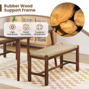 40 Inch Long Wood Bench with Solid Rubber Wood Frame-Walnut