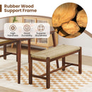 40 Inch Long Wood Bench with Solid Rubber Wood Frame-Walnut