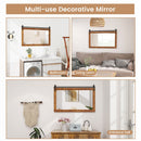 Rectangle Barn Door Style Wall Mounted Mirror with Solid Wood Frame