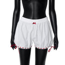 Lace Bow Contrast Color Shorts