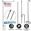 Garden Flag Stand Flagpole Weatherproof Wrought Iron Coated Yard Flag Holder For Yard Flag Party Banner Fits 11.8x17.7in Flag