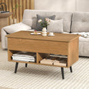 31.5 Inch Lift-Top Coffee Table with Hidden Storage and 2 Open Shelves