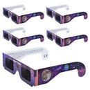 Paper-based Color-printed Frame, Silver-coated Lens Solar Eclipse Glasses