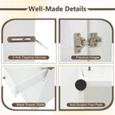 41.5 Inch Makeup Dressing Table with Power Outlets and 3 Color Lighting Modes-White+