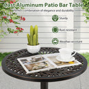 41.5 Inch Patio Round Bar Table Cast Aluminum Bistro Table for Garden-Bronze
