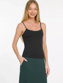 Zenana Double Layered Round Neck Spaghetti Cami