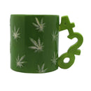 420 Handle Leaf Mug in Green | Ceramic Coffee Tea Cup | 20oz