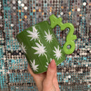 420 Handle Leaf Mug in Green | Ceramic Coffee Tea Cup | 20oz