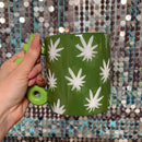 420 Handle Leaf Mug in Green | Ceramic Coffee Tea Cup | 20oz