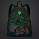 Disney Classics Christmas Glow-in-the-Dark Loungefly Mini Backpack Santa Mickey and Minnie