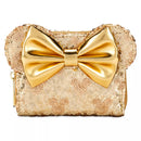 Disney Minnie Mouse Gold Sequin Loungefly Wallet