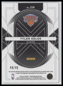 2024-25 Panini Obsidian Pink Flood Patch Auto Tyler Kolek Rookie #/49 #218