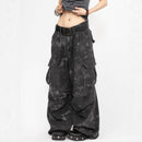 Camouflage Snake-Print Workwear Jeans For Women