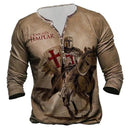 Men's Medieval Digital Print Long Sleeve T-shirt