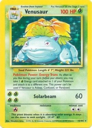 Venusaur 015/102 - Base Set Holofoil
