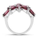 7.80 Carat Genuine Rhodolite .925 Sterling Silver Ring