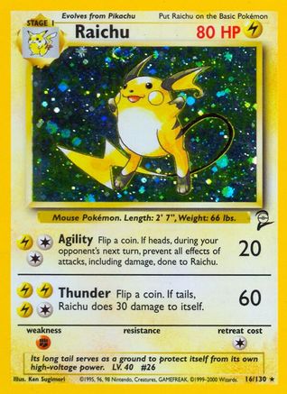 Raichu 016/130 - Base Set 2 Holofoil