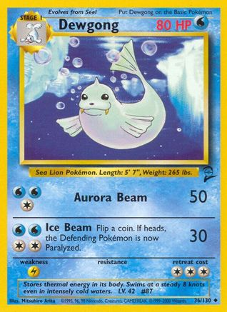 Dewgong 036/130 - Base Set 2