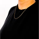 Solid 10K Yellow Gold 0.5mm Slim and Dainty Unisex 18" Rope Chain Necklace