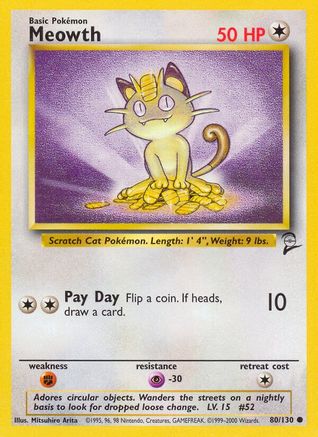 Meowth 080/130 - Base Set 2