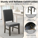 Dining Chair Set of 2 Mid-Century Modern Velvet Fabric Upholstered Chairs-Grey