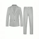 Mens Plaid Light Business Suit Set