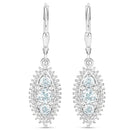 4.50 Carat Genuine Blue Topaz and White Topaz .925 Sterling Silver 3 Piece Jewelry Set (Ring, Earrings, and Pendant w/ Chain)