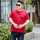 Plus Size Cotton Round Neck Men's T-shirt