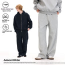 Comfortable Lazy Air Layer Loose Drape Knitted Straight Machete Sweatpants