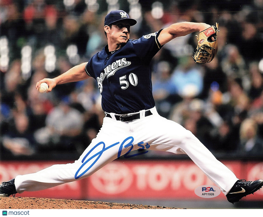 Jacob Barnes Milwaukee Brewers Signed 8x10 Photo PSA