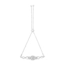 .925 Sterling Silver Diamond Cushion Frame Heart-Sides Twist 4â€-10â€ Adjustable Bolo Tennis Bolo Bracelet (I-J Color, I3 Clarity)