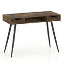 42.5" Mid Century Modern Writing Desk with Metal Leg and Drawers