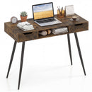 42.5" Mid Century Modern Writing Desk with Metal Leg and Drawers