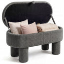 42 Inch Storage Ottoman Bench Corduroy Fabric Upholstered Foot Stool