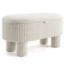 42 Inch Storage Ottoman Bench Corduroy Fabric Upholstered Foot Stool