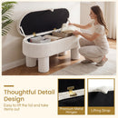 42 Inch Storage Ottoman Bench Corduroy Fabric Upholstered Foot Stool