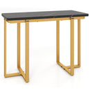42 Inches Modern Faux Marble Entryway Table with Geometric Metal Frame