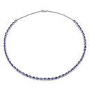 10.00 Carat Genuine Tanzanite .925 Sterling Silver Necklace