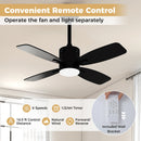 42inch Ceiling Fan with Light and Remote 3CCT LED with Memory 4H Timer 6 Speeds-Black