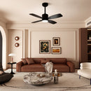 42inch Ceiling Fan with Light and Remote 3CCT LED with Memory 4H Timer 6 Speeds-Black