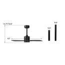 42inch Ceiling Fan with Light and Remote 3CCT LED with Memory 4H Timer 6 Speeds-Black