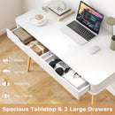 43.5 Inch Computer Desk with 2 Drawers for Small Spaces