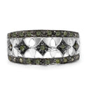 0.32 Carat Genuine Green Diamond .925 Sterling Silver Ring