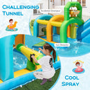 Inflatable Water Slide Tropical Theme Dual Slide Aqua Park Blower Excluded