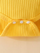 Children's Ruffled Bodysuit and Sunflower Pants Set