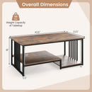 43.5" Coffee Table 2-Tier with Open Storage Shelf